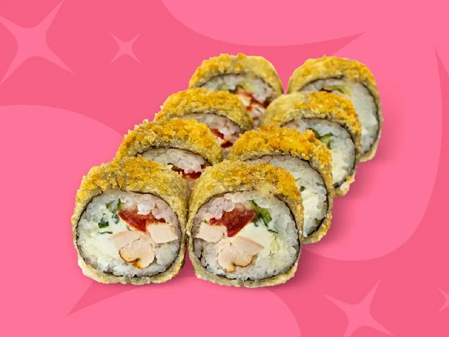 Жареный ролл с курицей