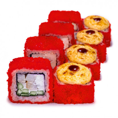 Запечённый ролл Малибу с курицей